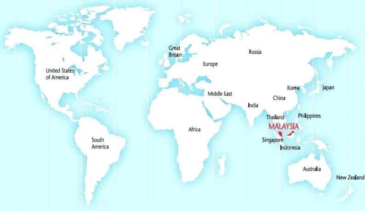 világtérképen mutatja, malajzia