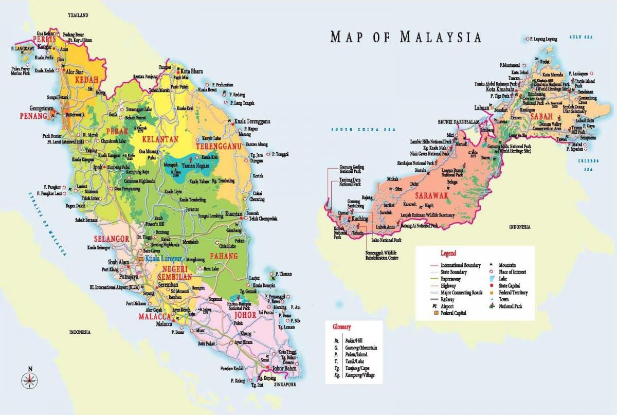 idegenforgalmi térkép malajzia