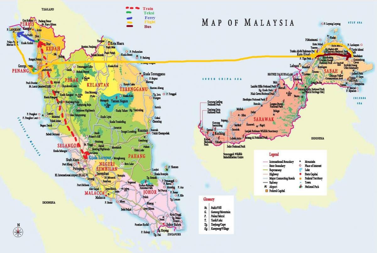 malajzia térkép hd