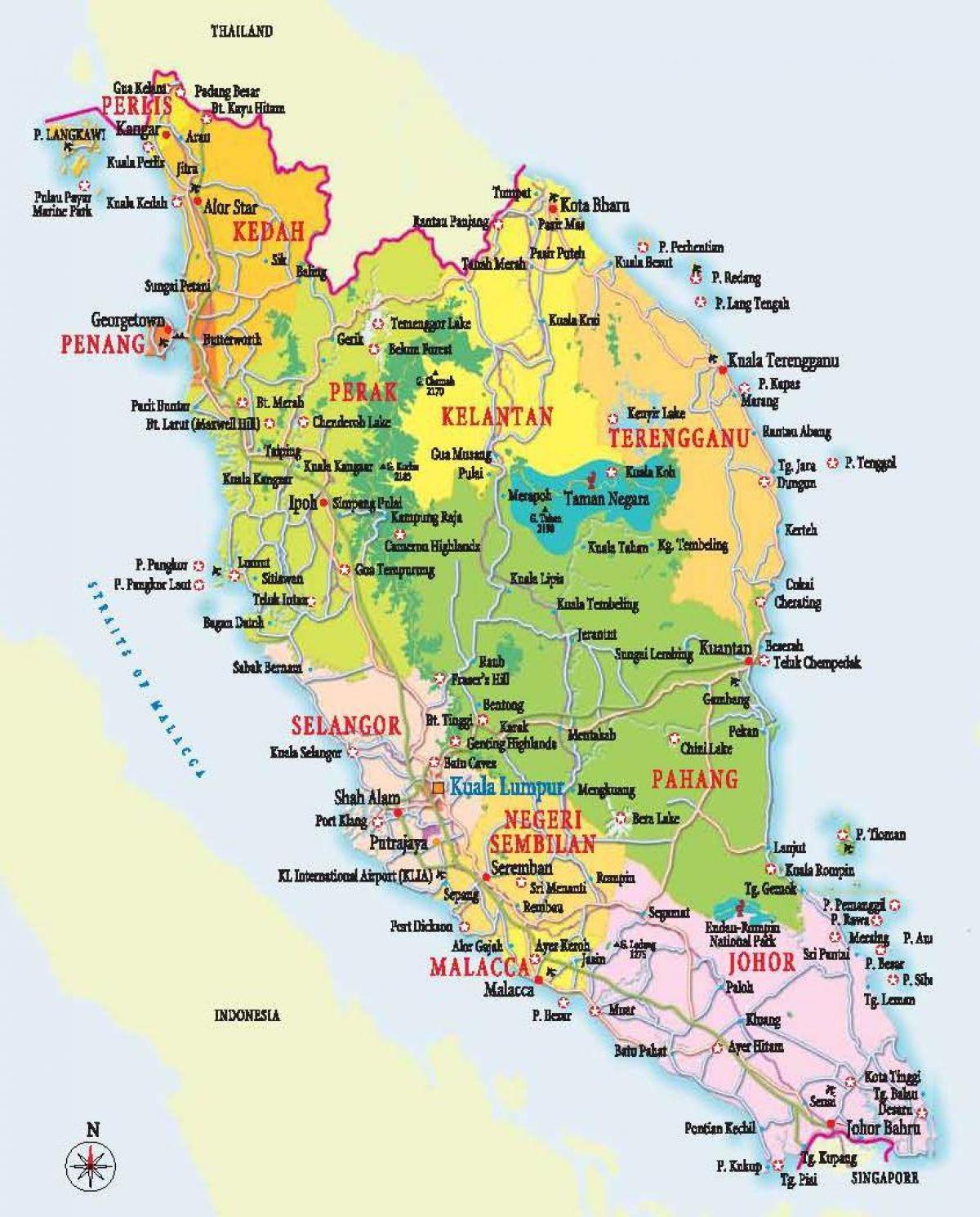 térkép nyugati malajzia