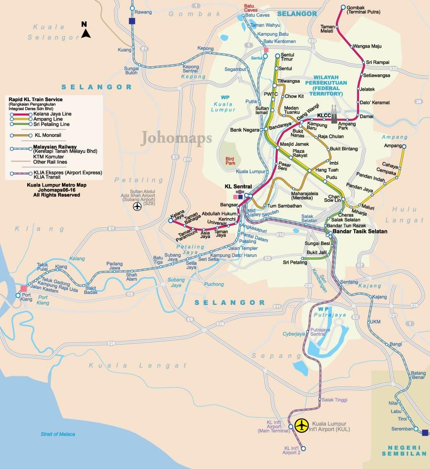 malajzia metró térkép