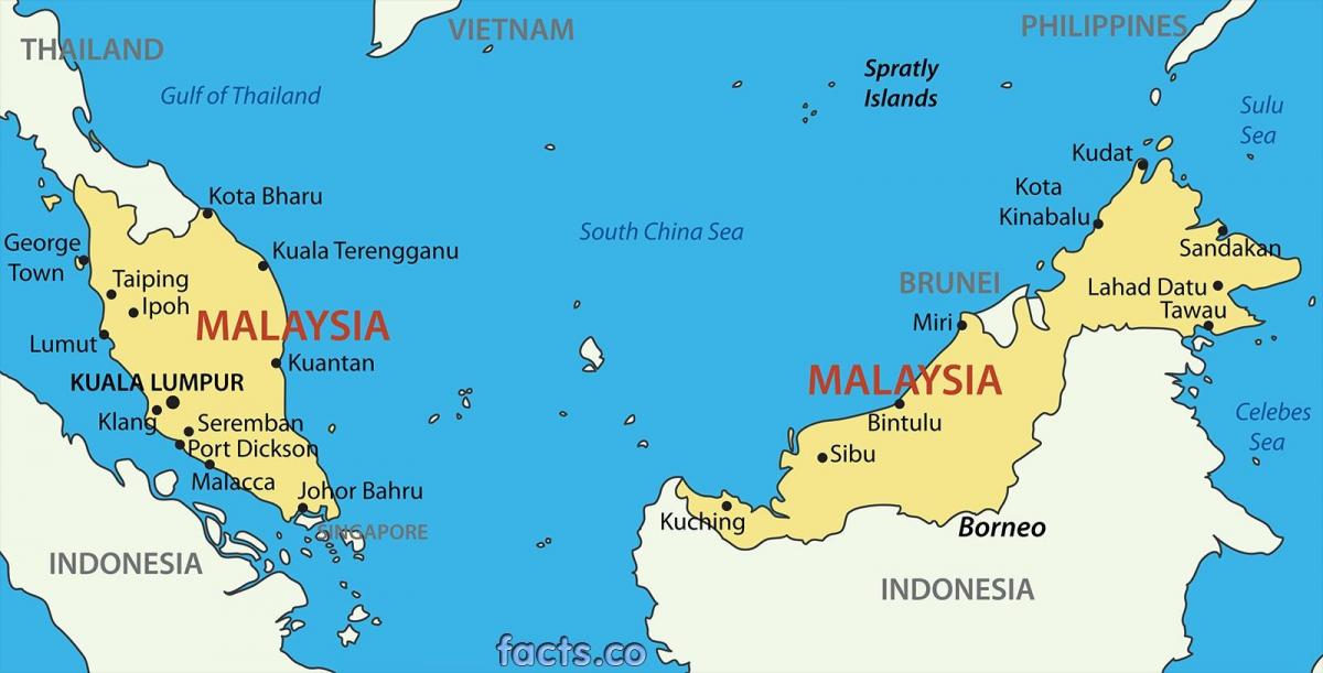 egy térkép malajzia