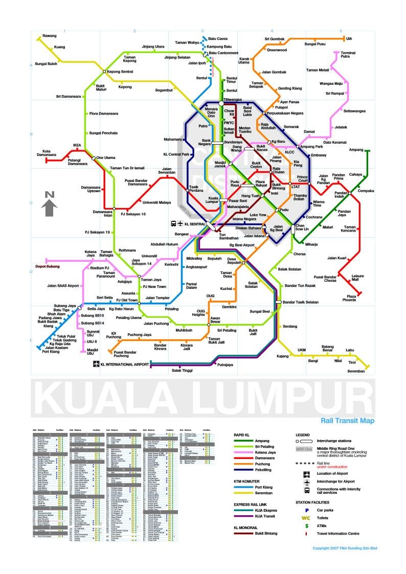 mrt 3-as vonal útvonal térkép malajzia
