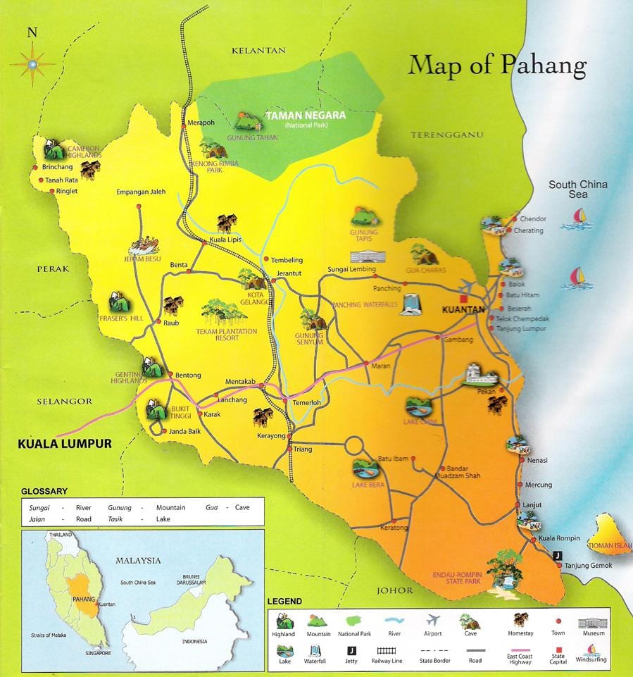 térkép pahang állami malajzia
