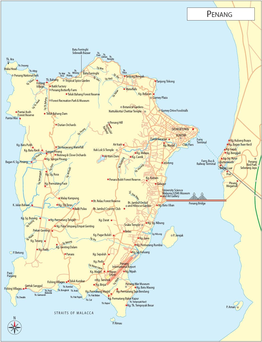 térkép pulau pinang malajzia