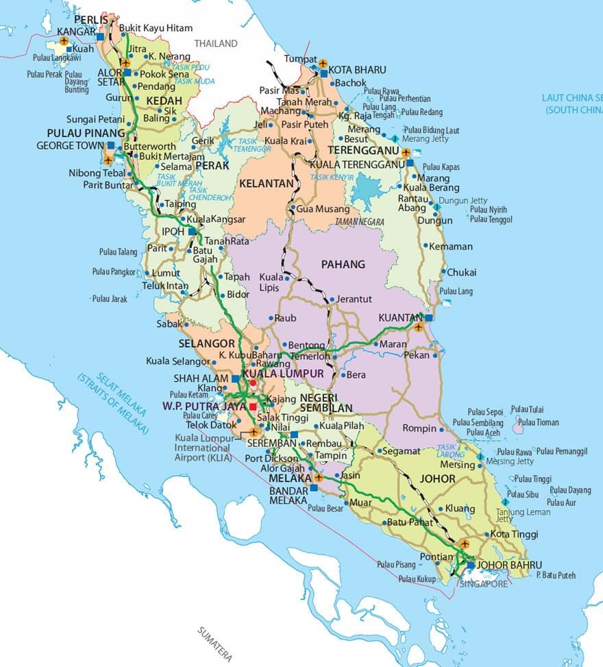 penisular malajzia térkép