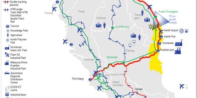 Térkép nagysebességű vasúti malajzia útvonal